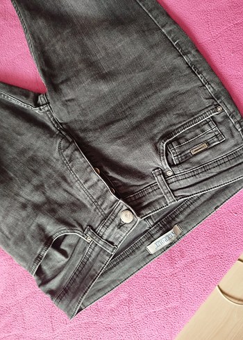 Düğmeli Gri Erkek Denim Jean - Görsel 4