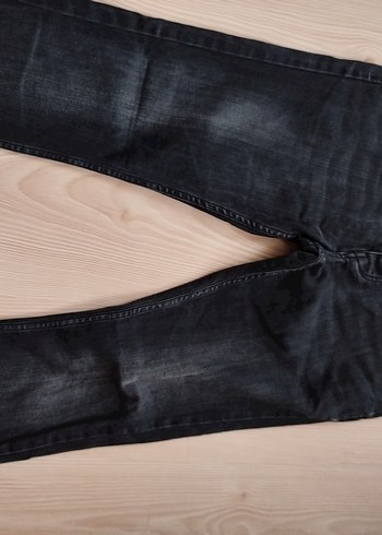 Düğmeli Gri Erkek Denim Jean - Görsel 3