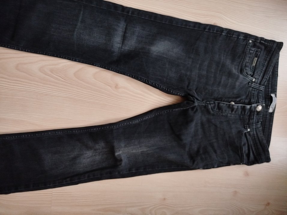 Düğmeli Gri Erkek Denim Jean - Görsel 3