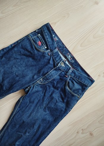 Mavi Düz Kesim Erkek Kot Pantolon - Görsel 8