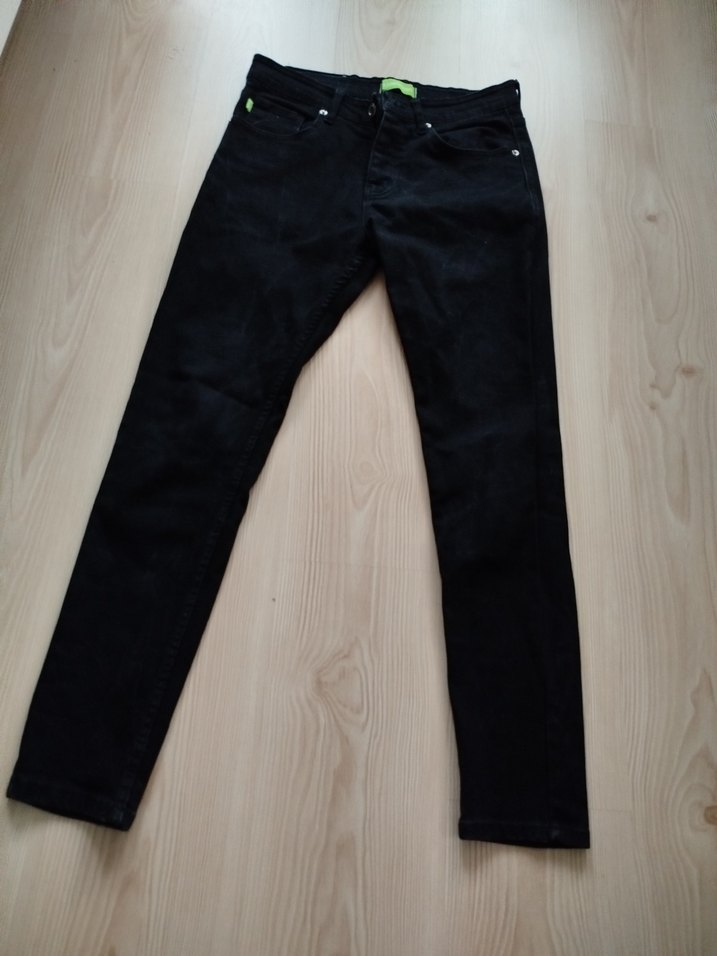 Düğmeli Gri Erkek Denim Jean - Görsel 4