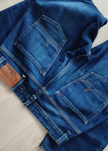 Erkek Lacivert Bol Kesim Denim Pantolon - Görsel 8