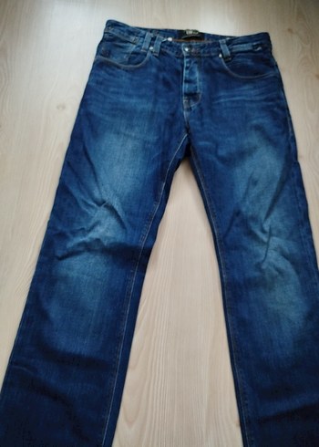 Erkek Lacivert Bol Kesim Denim Pantolon - Görsel 4