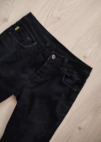 Düğmeli Koyu Gri Erkek Denim Jean - Görsel 4