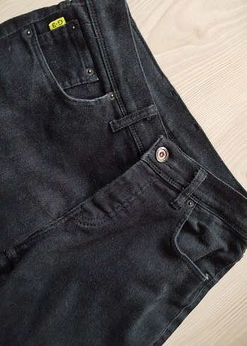 Düğmeli Koyu Gri Erkek Denim Jean - Görsel 3