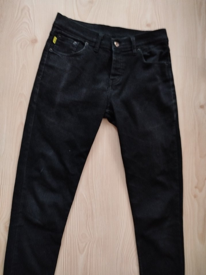 Düğmeli Koyu Gri Erkek Denim Jean - Görsel 2