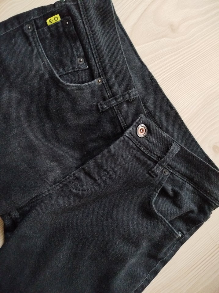 Düğmeli Koyu Gri Erkek Denim Jean - Görsel 3