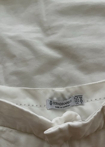 Bej Yüksek Bel Keten Midi Şort - Görsel 2