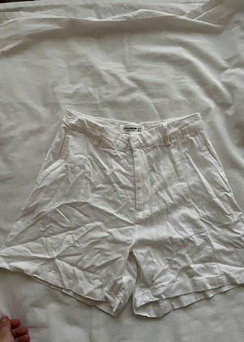 Beyaz Keten Midi Kadın Pantolon - Görsel 2