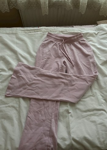 Düğmeli Pembe Pamuklu Kadın Kumaş Pantolon - Görsel 2