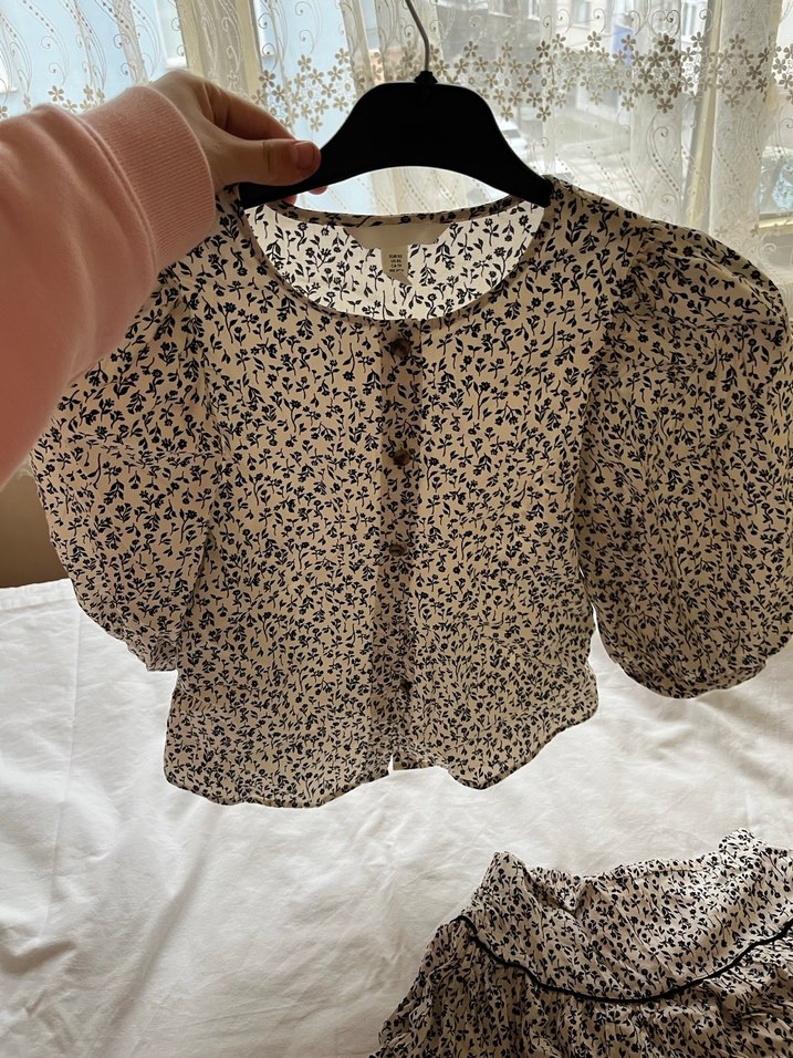 Düğmeli Bohem Mini Kadın Bluz - Görsel 2