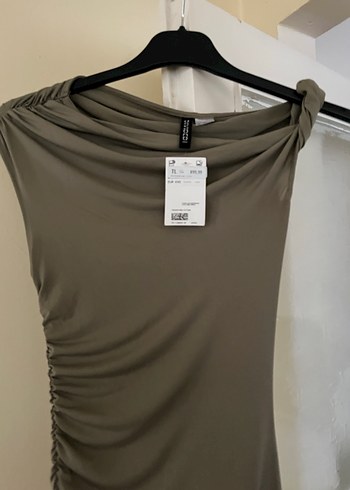 Drapeli Straplez Uzun Kadın Elbise - Görsel 2