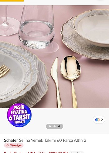 Schafer Selina 60 Parça Yemek Takımı Altın Detaylı - Görsel 3