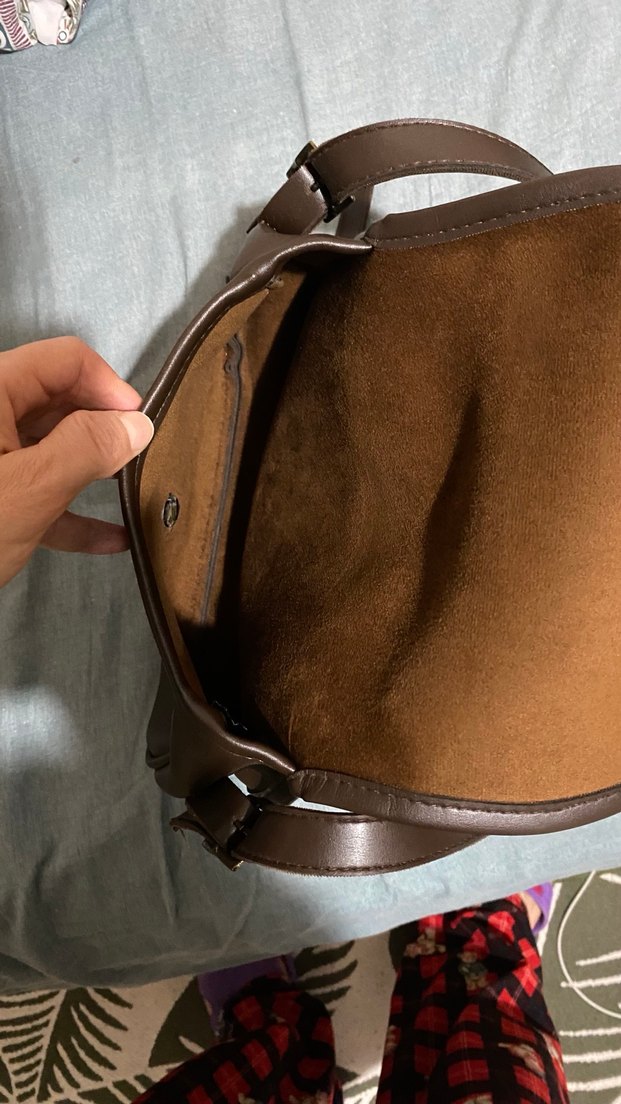 Kahverengi Deri Tokalı Kadın Çantası - Görsel 4