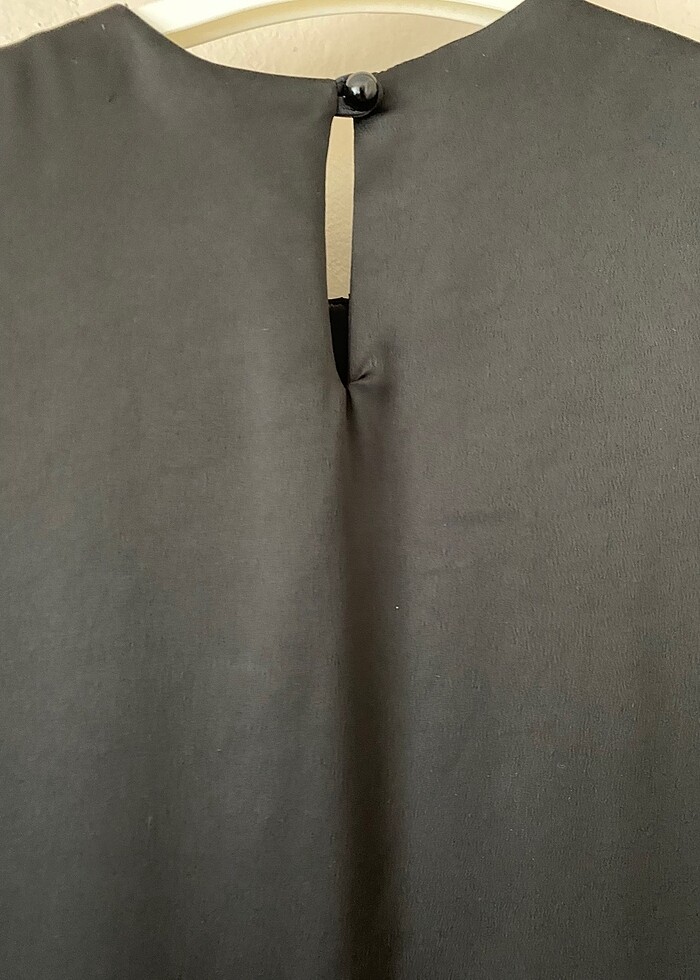 Siyah saten elbise - Görsel 4