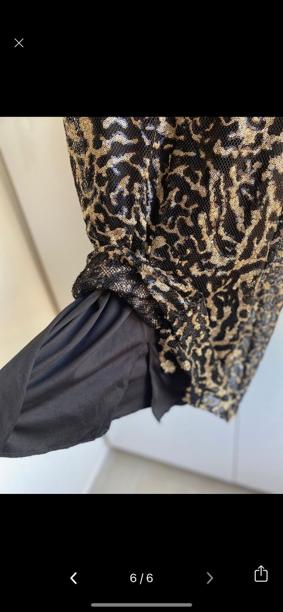 Gold Yılan Desenli  Abiye Elbise - Görsel 2