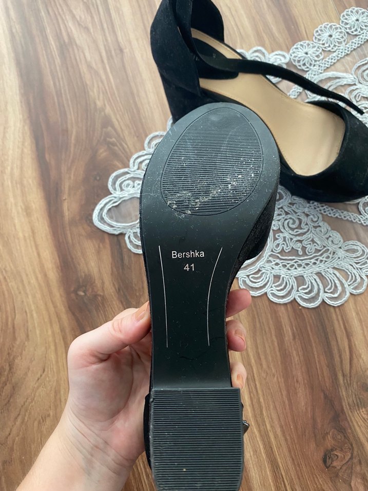 Siyah Süet Platform Topuklu Kadın Ayakkabı - Görsel 3