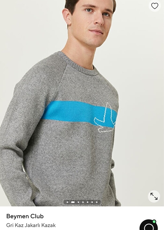 Bisiklet yaka beymen erkek yünlü kazak - Görsel 2