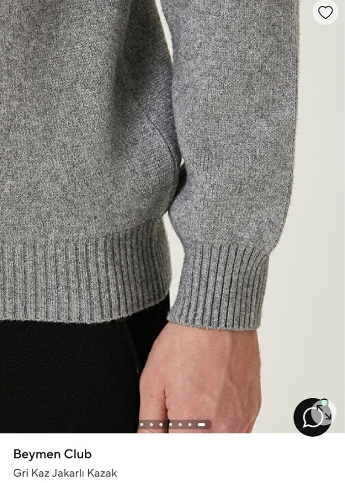 Bisiklet yaka beymen erkek yünlü kazak - Görsel 5