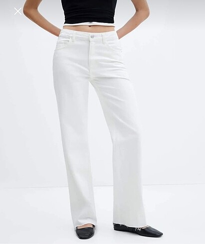 Mango wideleg orta bel jean