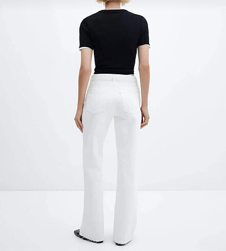 Mango wideleg orta bel jean - Görsel 3