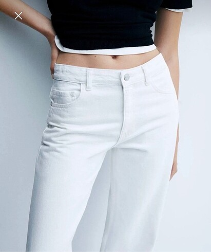 Mango wideleg orta bel jean - Görsel 4