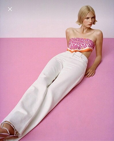 Mango wideleg orta bel jean - Görsel 5