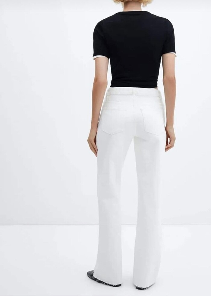 Mango wideleg orta bel jean - Görsel 3