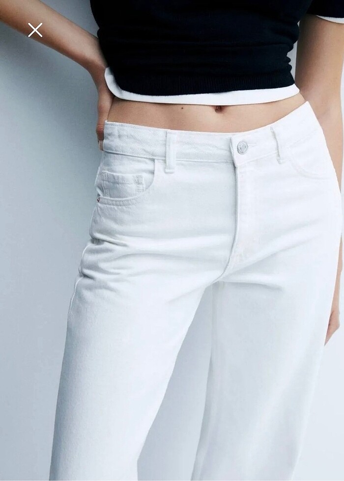 Mango wideleg orta bel jean - Görsel 4