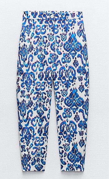 Zara desenli carrot fit pantolon - Görsel 3