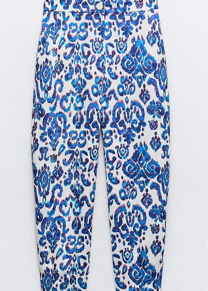 Zara desenli carrot fit pantolon - Görsel 3