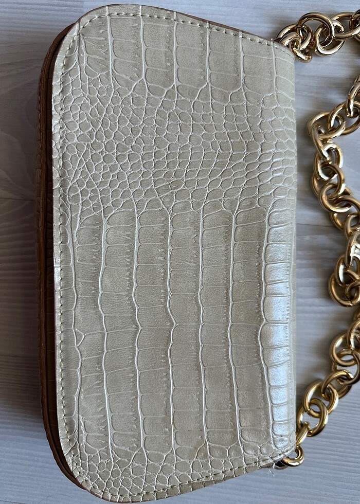 Bej detaylı rose zincirli çanta - Görsel 3