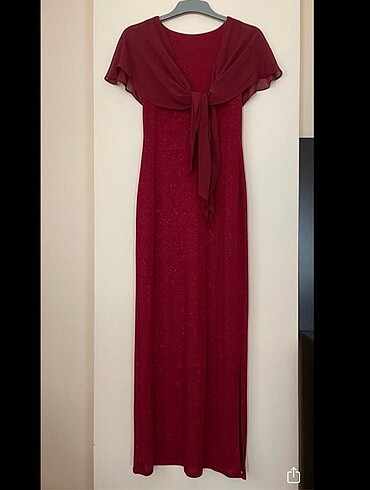 Bordo Abiye Elbise
