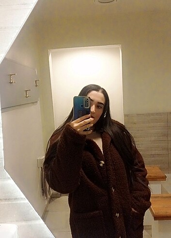 Kahverengi peluş ceket