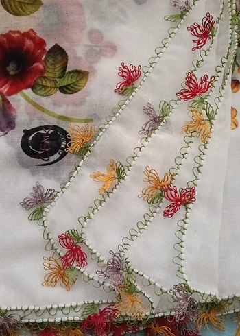 iğne oyası Detaylı Çok Renkli  yemeni - Görsel 3