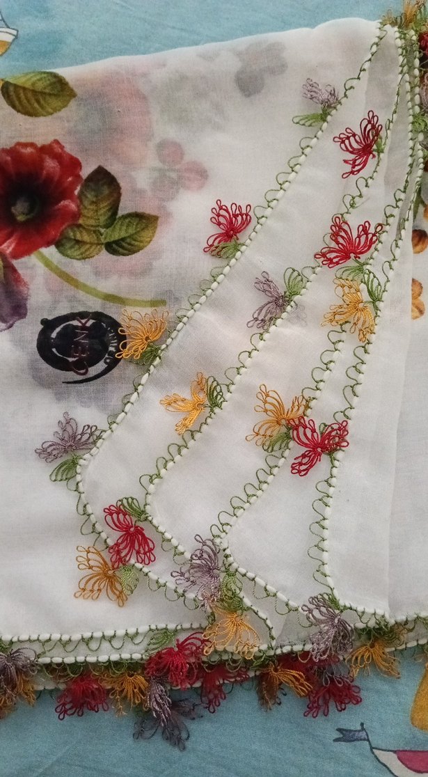 iğne oyası Detaylı Çok Renkli  yemeni - Görsel 3