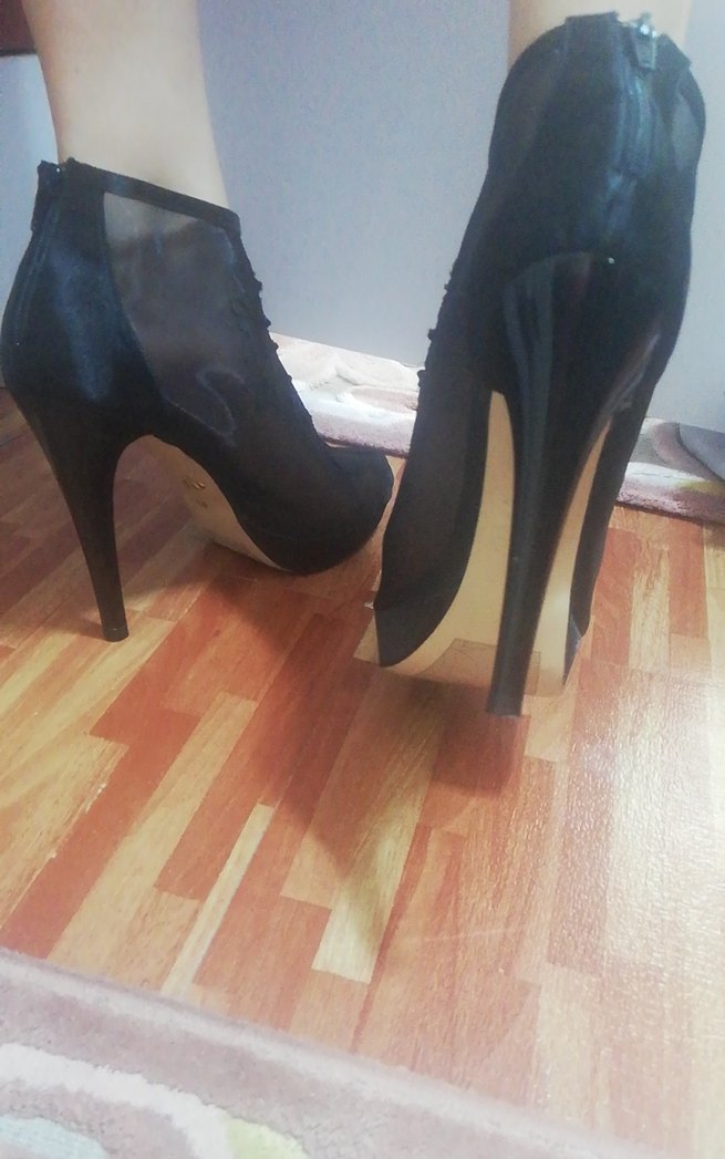 Dantel İşlemeli Siyah Gotik İnce Topuklu Bot - Görsel 5