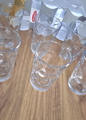 YENİ PAŞABAHÇE 6 LI SU BARDAĞI TAKIMI KABARTMA DESENLİ - Görsel 2