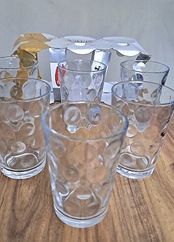 YENİ PAŞABAHÇE 6 LI SU BARDAĞI TAKIMI KABARTMA DESENLİ - Görsel 3