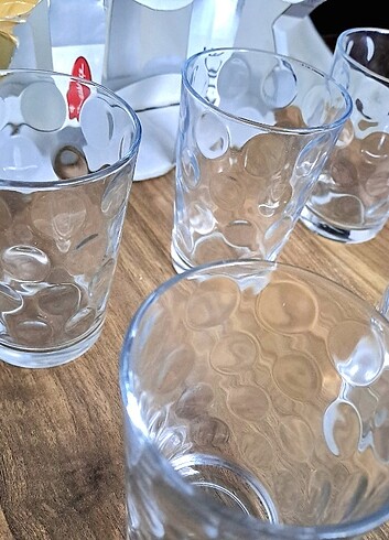 YENİ PAŞABAHÇE 6 LI SU BARDAĞI TAKIMI KABARTMA DESENLİ - Görsel 4