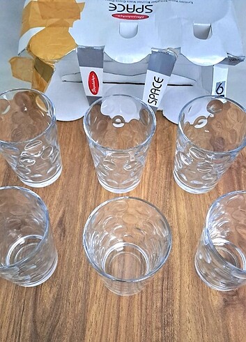 YENİ PAŞABAHÇE 6 LI SU BARDAĞI TAKIMI KABARTMA DESENLİ - Görsel 6