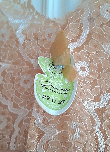 KREM RENGİ ŞİFON DANTELLİ GECELİK KOMBİNEZON - Görsel 2