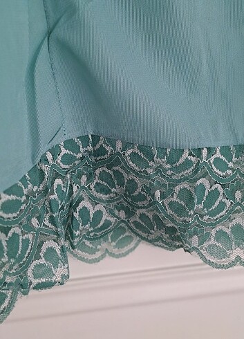 DANTEL DETAYLI ŞİFON GECELİK KOMBİNEZON - Görsel 2