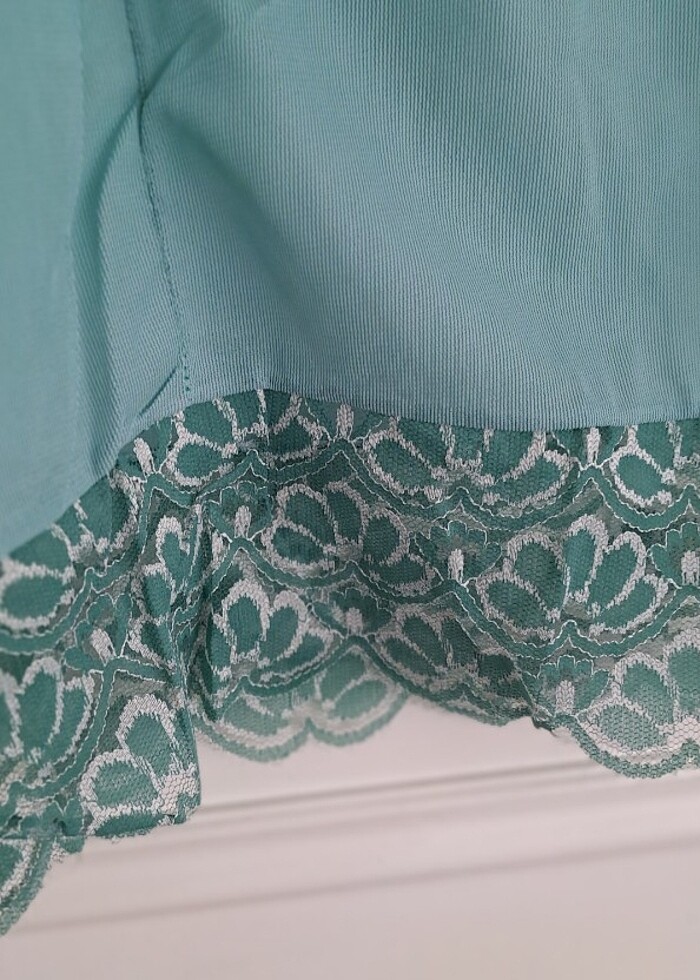 DANTEL DETAYLI ŞİFON GECELİK KOMBİNEZON - Görsel 2