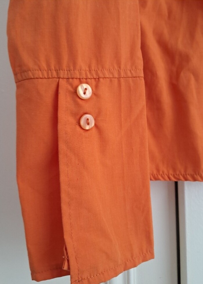 38 Beden Turuncu RENK KADIN GÖMLEK Yeni - Görsel 3