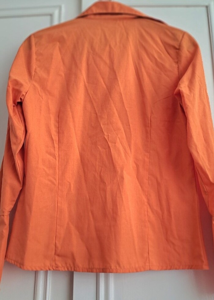 38 Beden Turuncu RENK KADIN GÖMLEK Yeni - Görsel 2