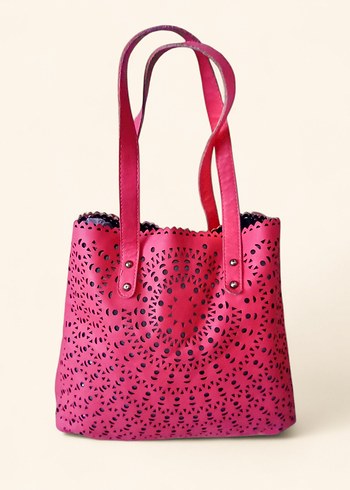Mandala Kesimli Pembe Çanta