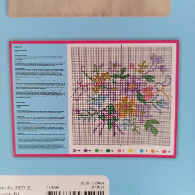 Kendin Yap Kanvas Çanta Çiçek Desenli - Görsel 5