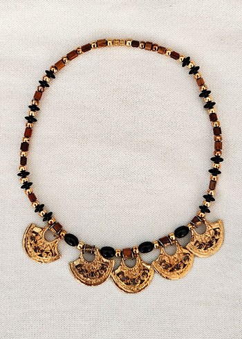 Boncuklu Vintage Bohem Kolye - Görsel 2