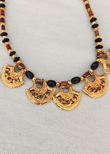 Boncuklu Vintage Bohem Kolye - Görsel 4